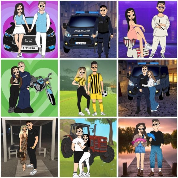 Tablou Cartoon Cuplu