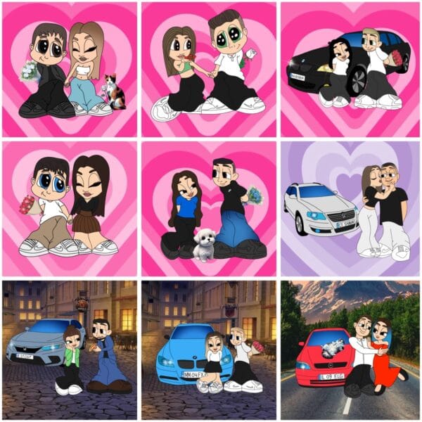 Tablou Cartoon Cuplu