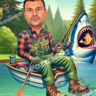 Tablou Caricatura Pescar