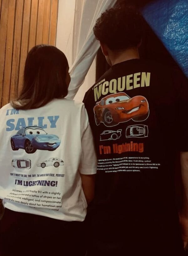 Set 2 tricouri cuplu McQueen and Sally