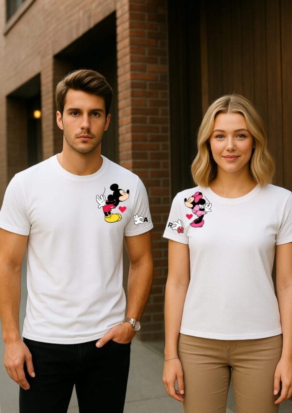 Set 2 tricouri cuplu Mickey & Minnie