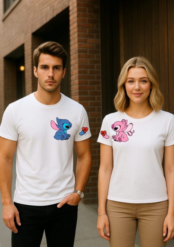 Set 2 tricouri cuplu STITCH