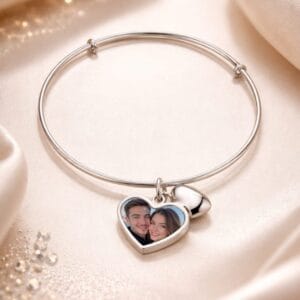 Bratara metalica cu pandantiv Inima Personalizata