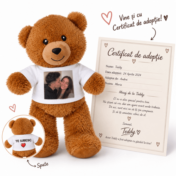 Ursulet Teddy Personalizat cu Poza