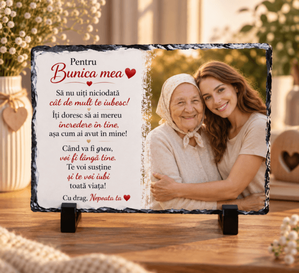 Placa Ardezie Personalizata pentru Bunica  15x20
