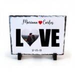 Placa Ardezie Love cu data voasta speciala 15x20