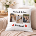 Perna personalizata pentru Cuplu Colaj  3 Poze