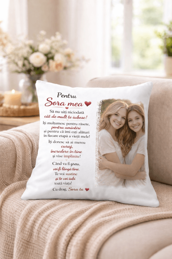 Perna personalizata pentru Sora cu Mesaj