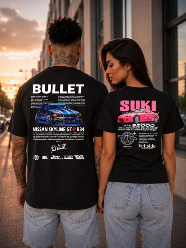 Set 2 tricouri cuplu SUKI & BULLET