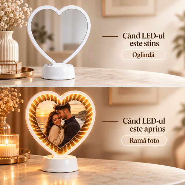 Oglinda Magica Personalizata Inimă