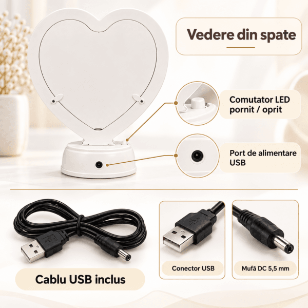 Oglinda Magica Personalizata Inimă