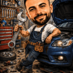 Tablou Caricatura Mecanic Auto