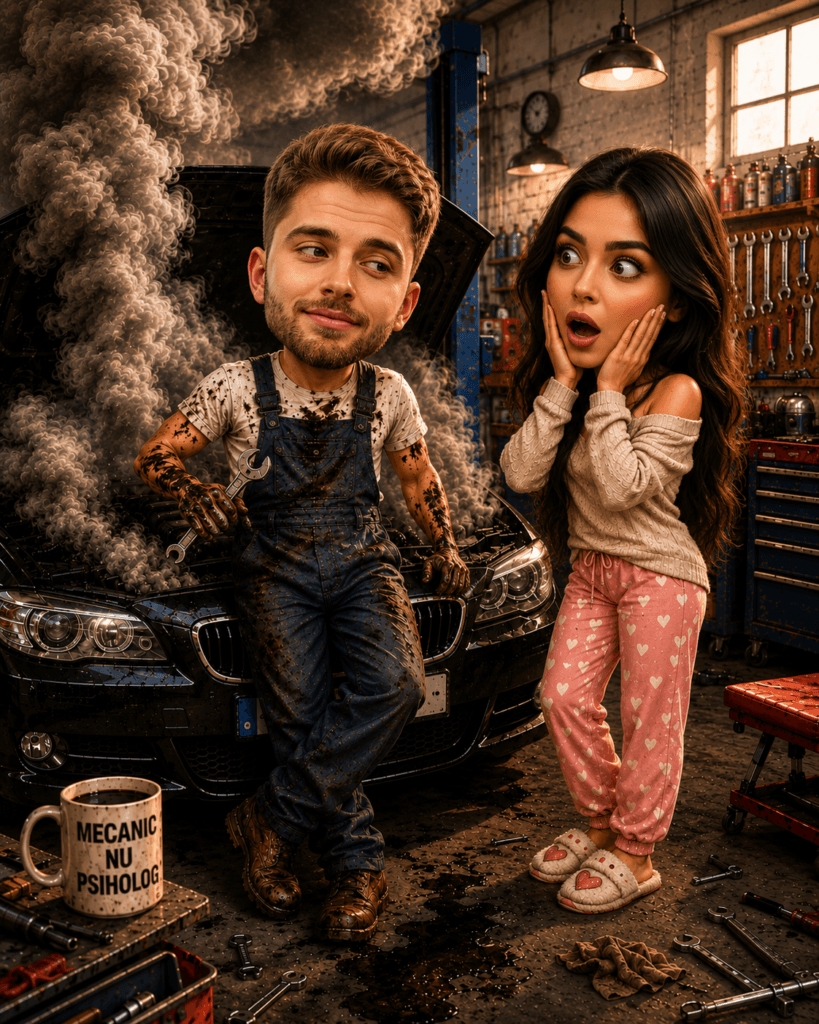 Tablou Caricatura Mecanic Cuplu