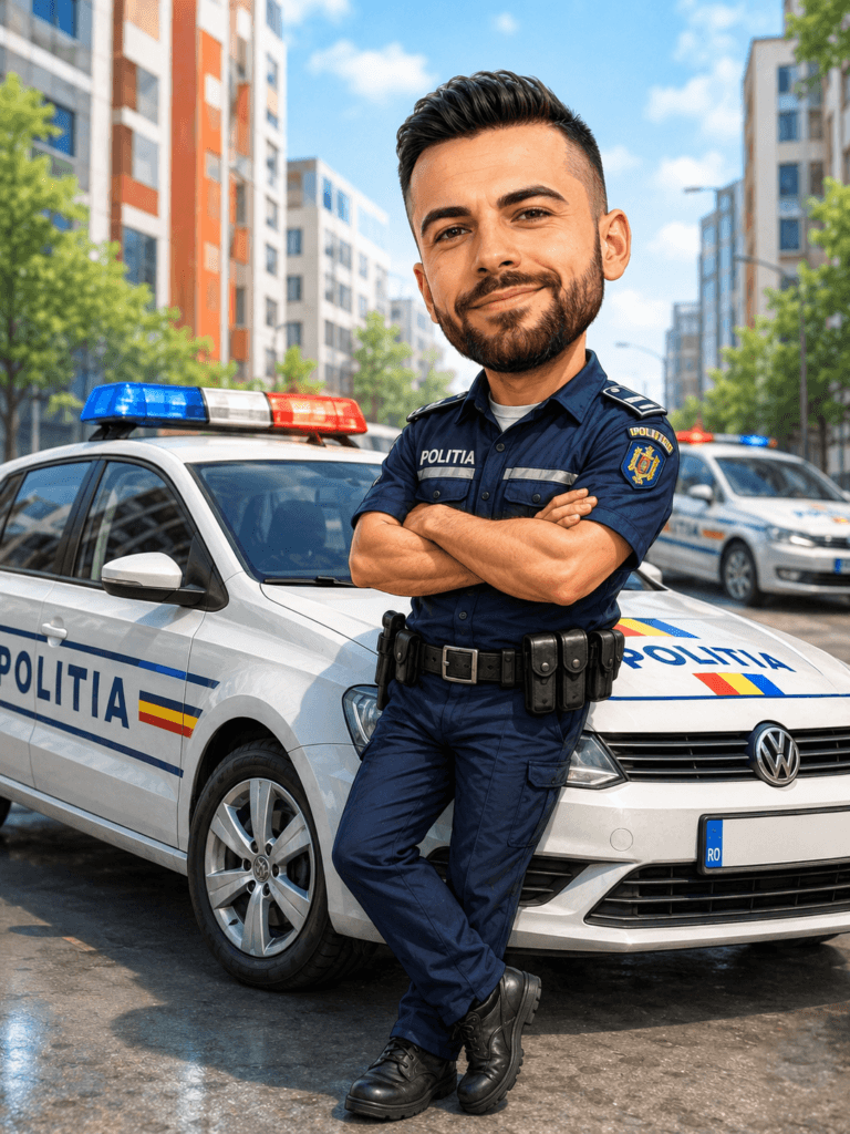 Tablou Caricatura Polițist