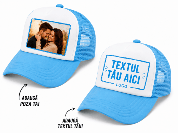 Sapca albastru deschis Personalizata cu Poza / Text