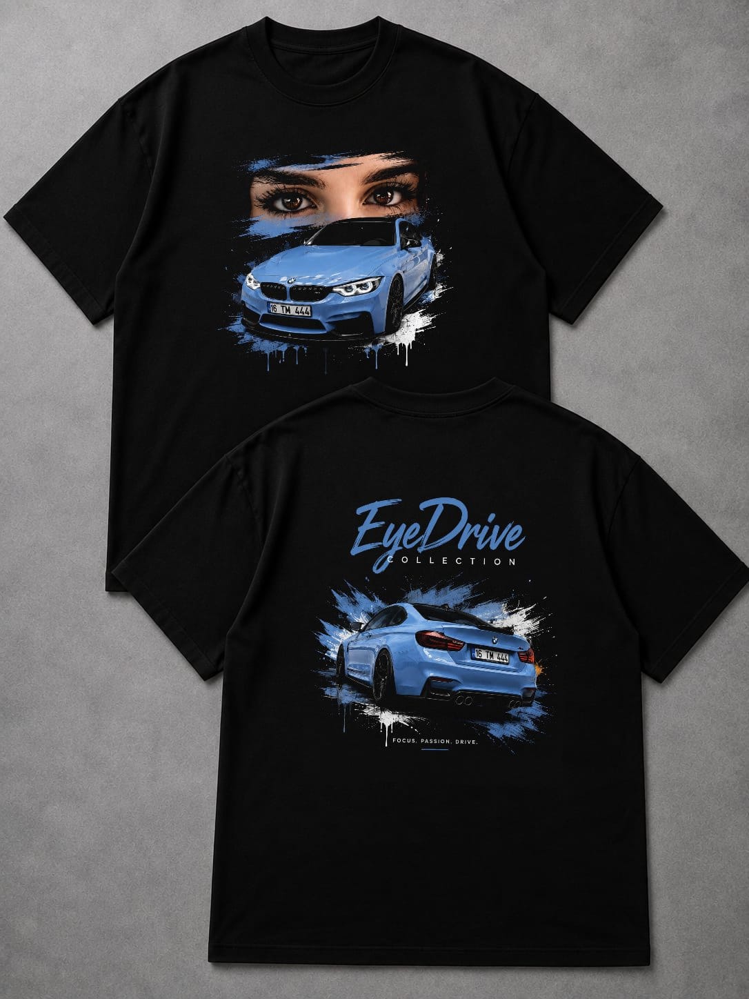 Tricou Personalizat EyeDrive Collection cu Print Față și Spate