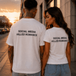 Set 2 tricouri Cuplu Social Media Killed Romance