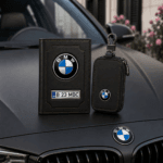 Set Auto Negru Personalizat, Portofel + Husă Cheie