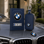 Set Auto Albastru Personalizat, Portofel + Husă Cheie