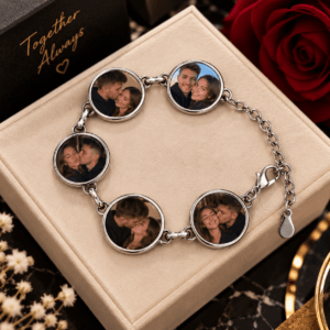Bratara metalica cu 5 pandantive Personalizata