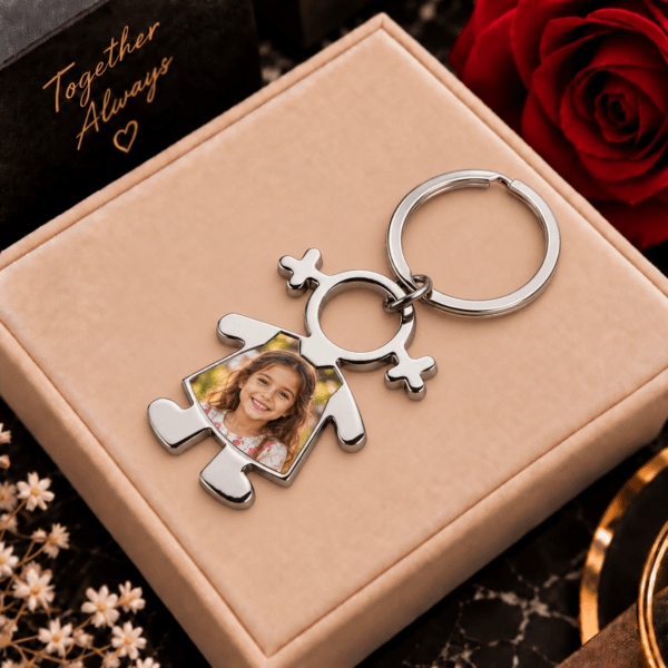 Breloc Personalizat in Forma de Fetita cu Poza