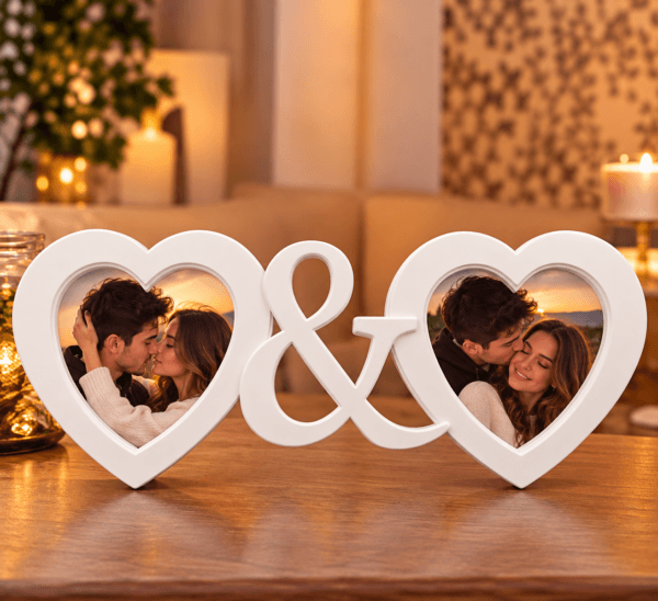 RamaFoto Heart & Heart Personalizata cu 2 Poze