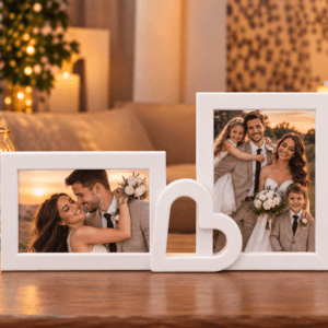 Rama Foto Personalizata Inima cu 2 Poze