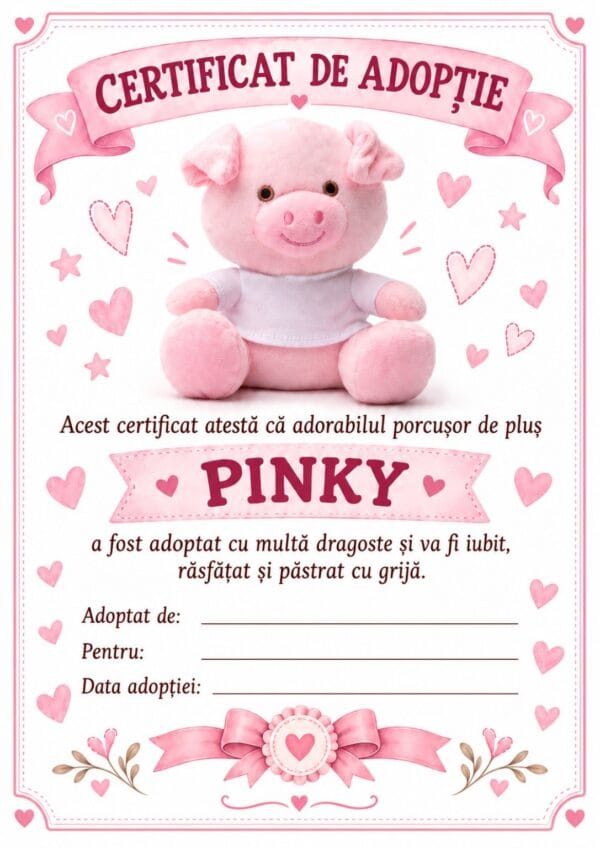 Porcusorul Pinky Personalizat cu Poza