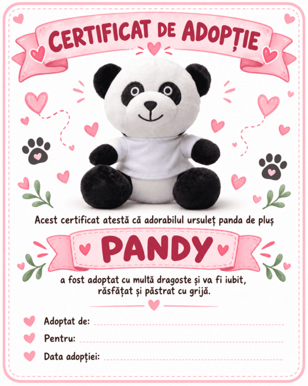 Ursuletul Panda Pandy Personalizat cu Poza