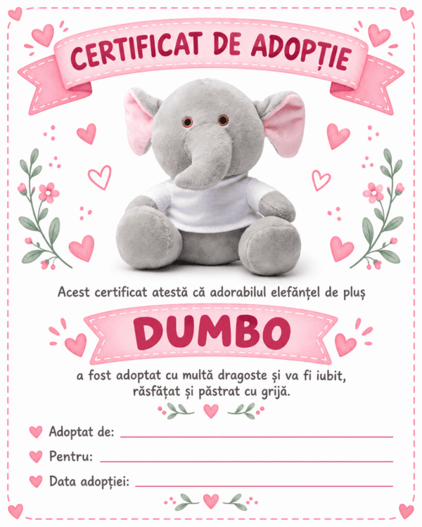 Elefantelul Dumbo Personalizat cu Poza