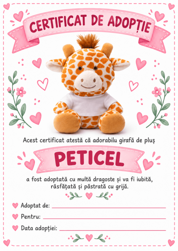 Girafa Peticel Personalizata cu Poza