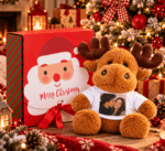 Renul Rudolf Personalizat cu Poza + Cutie Cadou de Craciun